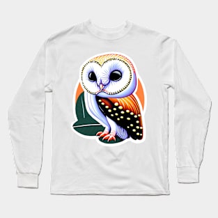 cute owl on leaf sticker Long Sleeve T-Shirt